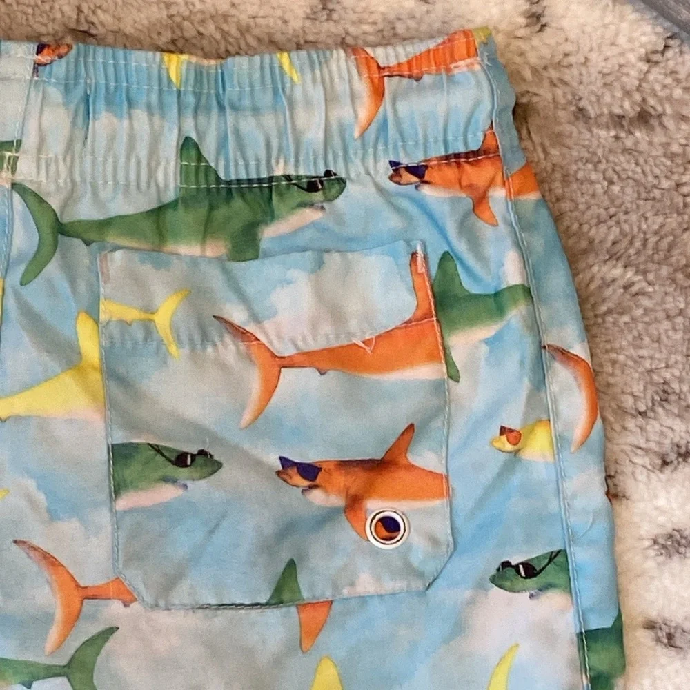 The Children’s Place swim trunks boys 4T shark beach pool party tropical summer